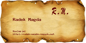 Radek Magda névjegykártya